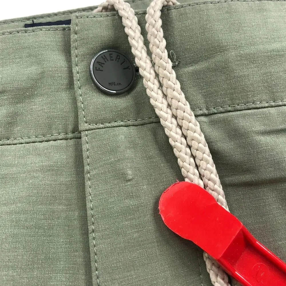 Faherty All Day Shorts 42 (Fit 42In) Stretch Flat Front Chino Green MSC0012